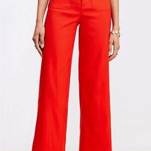 LOFT Bright Red Wide-Leg Pants
